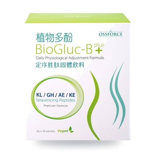 植物多酚BioGluc-B Plus 定序胜肽固體飲料｜植物多酚苷P.P.G×4大專利胜肽｜3g×30包